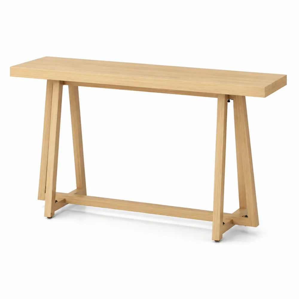Consolle in legno di quercia massello naturale 120x40x75 cm