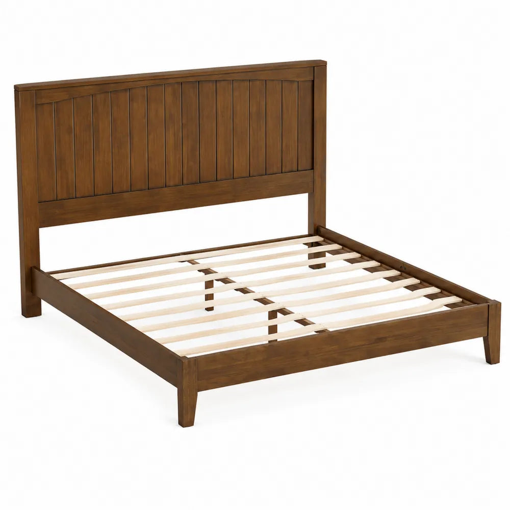 Letto matrimoniale in legno massello con testiera