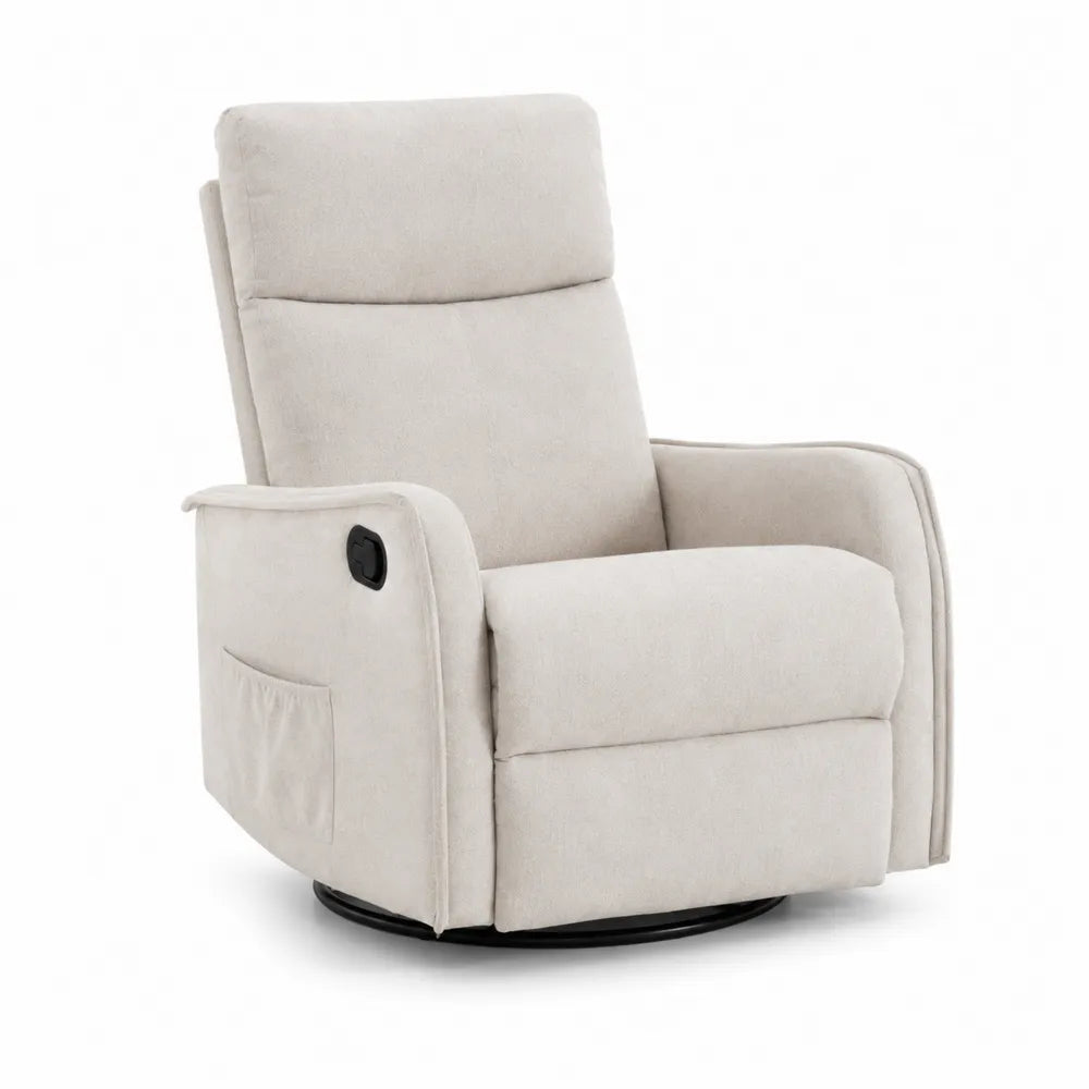 Poltrona Reclinabile Girevole in Tessuto Beige